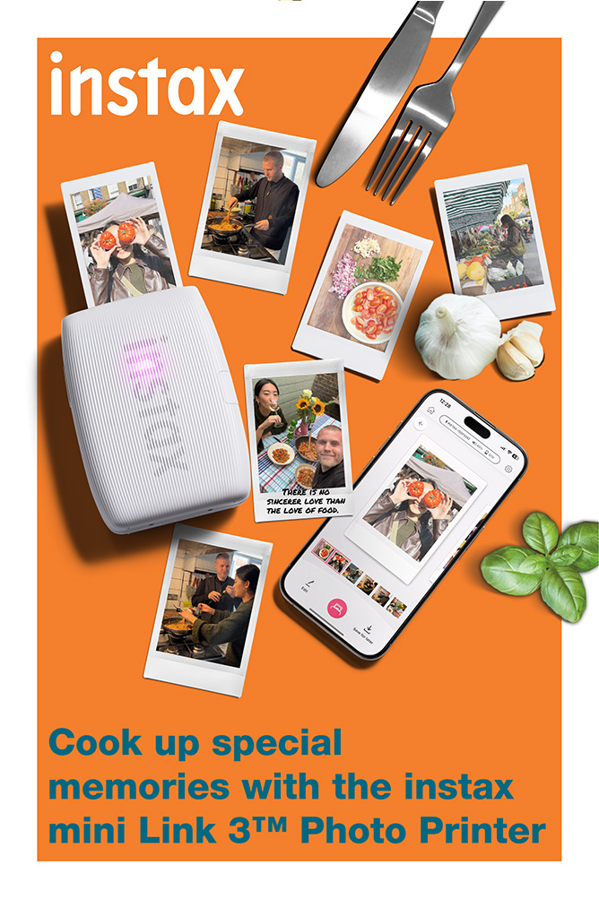 Serve up food pics that pop with the instax mini Link 3™ printer